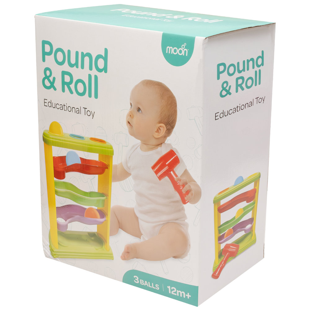 Moon - Pound & Roll Education Toy With 3 Balls