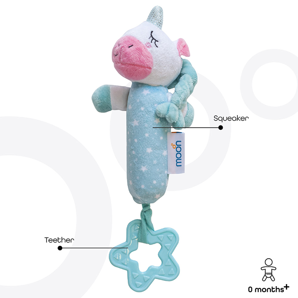 Moon - Soft Rattle Plush Toy - Unicorn