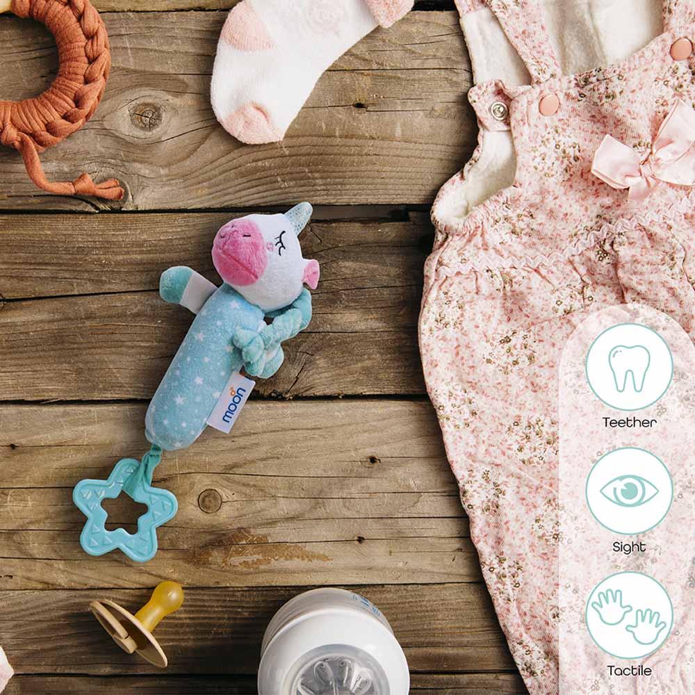 Moon - Soft Rattle Plush Toy - Unicorn