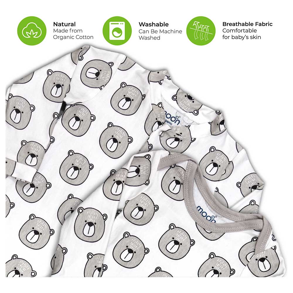 Moon Organic Baby Gift Set Bear Print - 3 Pcs