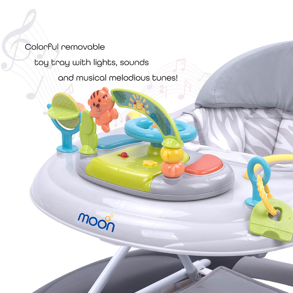 Moon - Crusie 4-in-1 Walker with Music Box - Grey