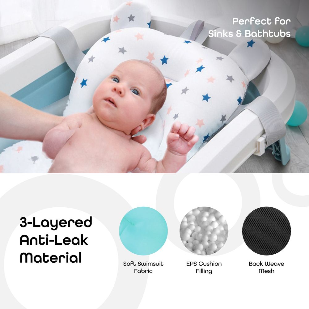 Moon - Anti-Slip Baby Bath Pad - Blue