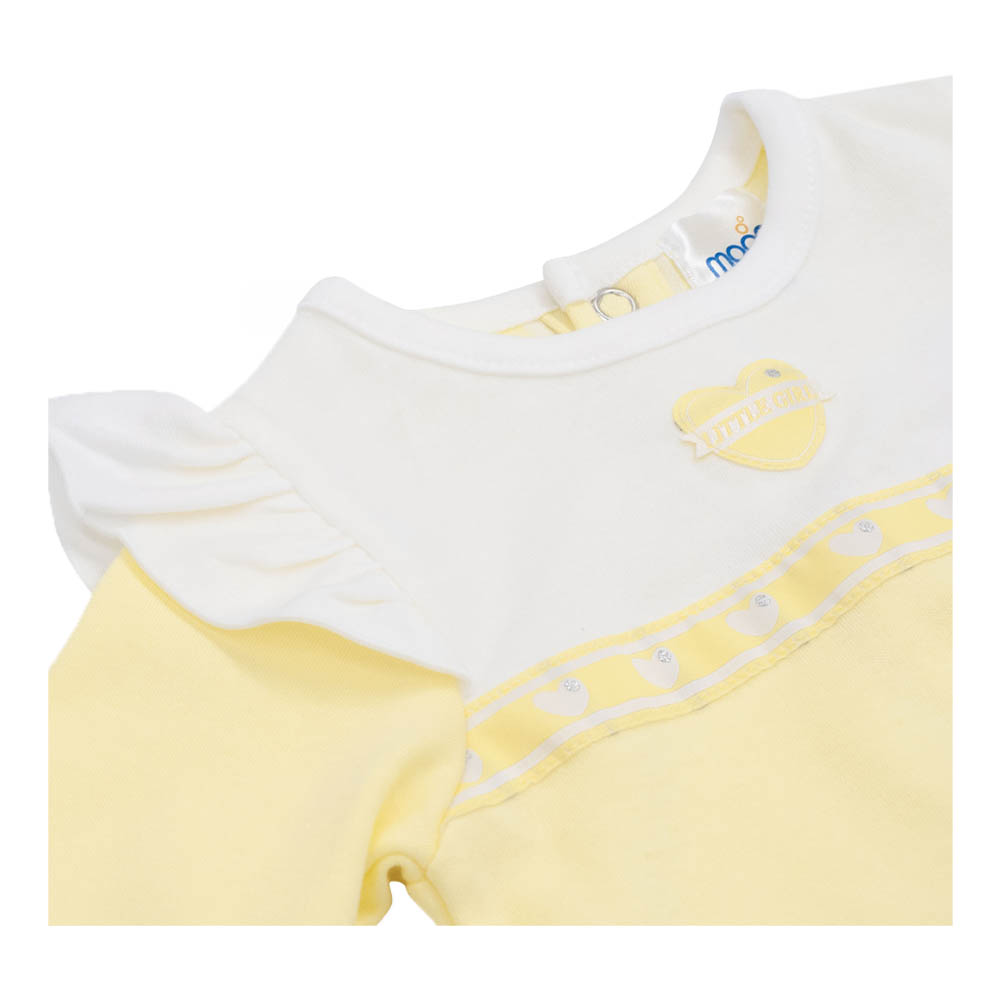 Moon Lemon Hearts Print Girls Sleepsuit with Headband