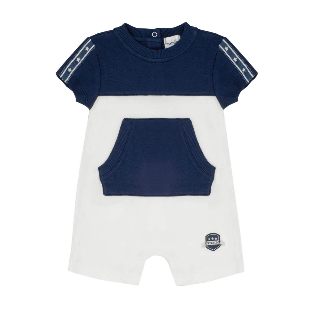 Moon 100% Cotton Short Sleeves Romper Sports - Navy
