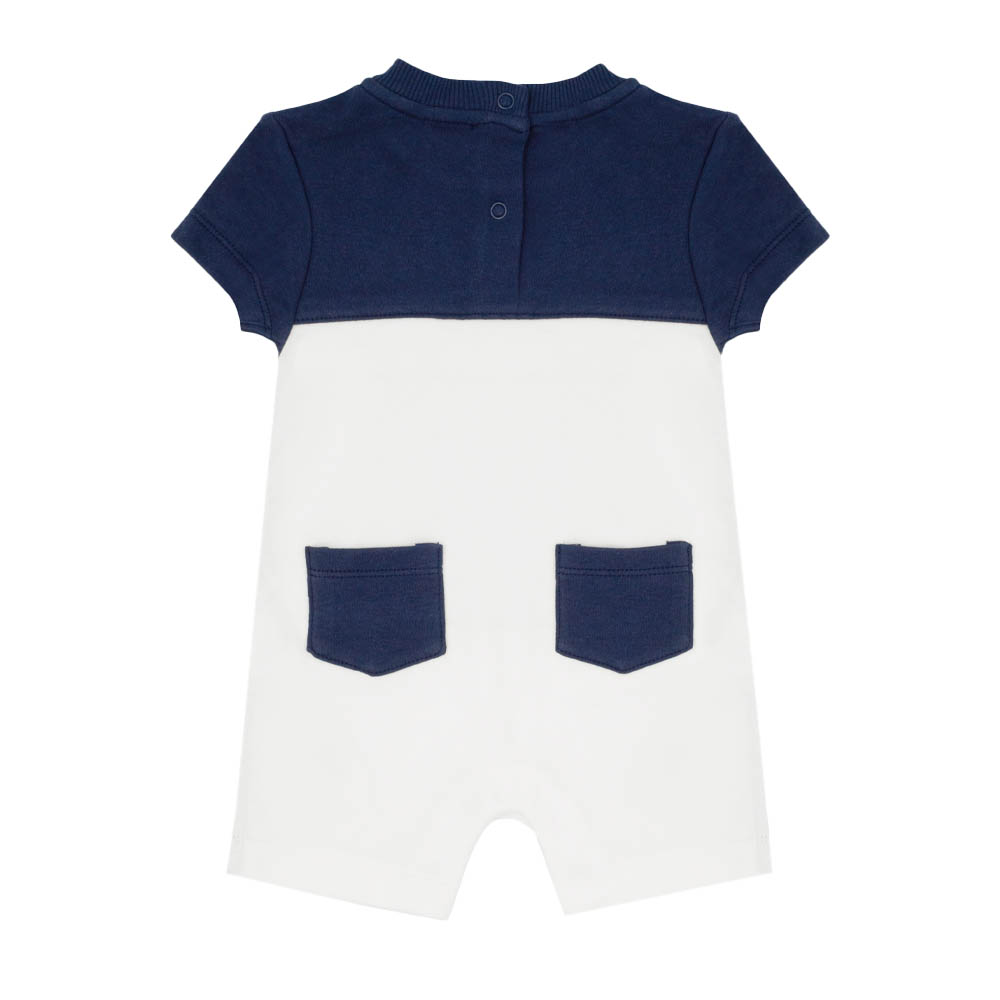 Moon 100% Cotton Short Sleeves Romper Sports - Navy