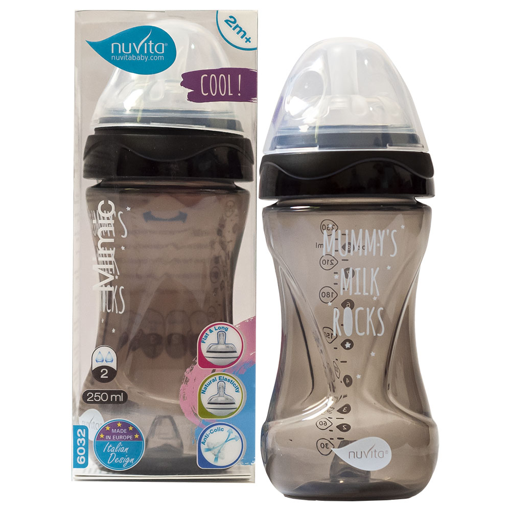 Nuvita - Mimic Cool Anti Colic Baby Bottles 250ml - Black