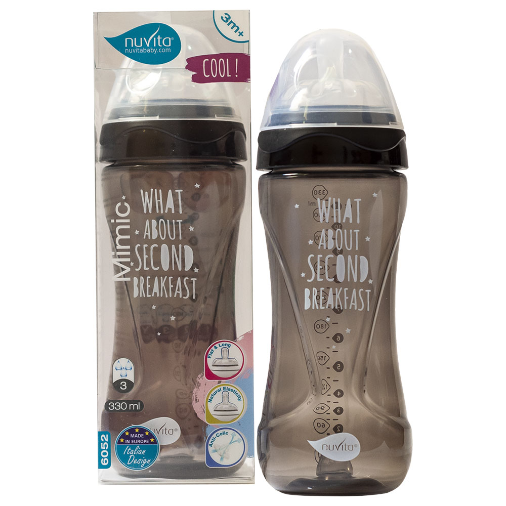 Nuvita - Mimic Cool Anti Colic Baby Bottles 330ml - Black