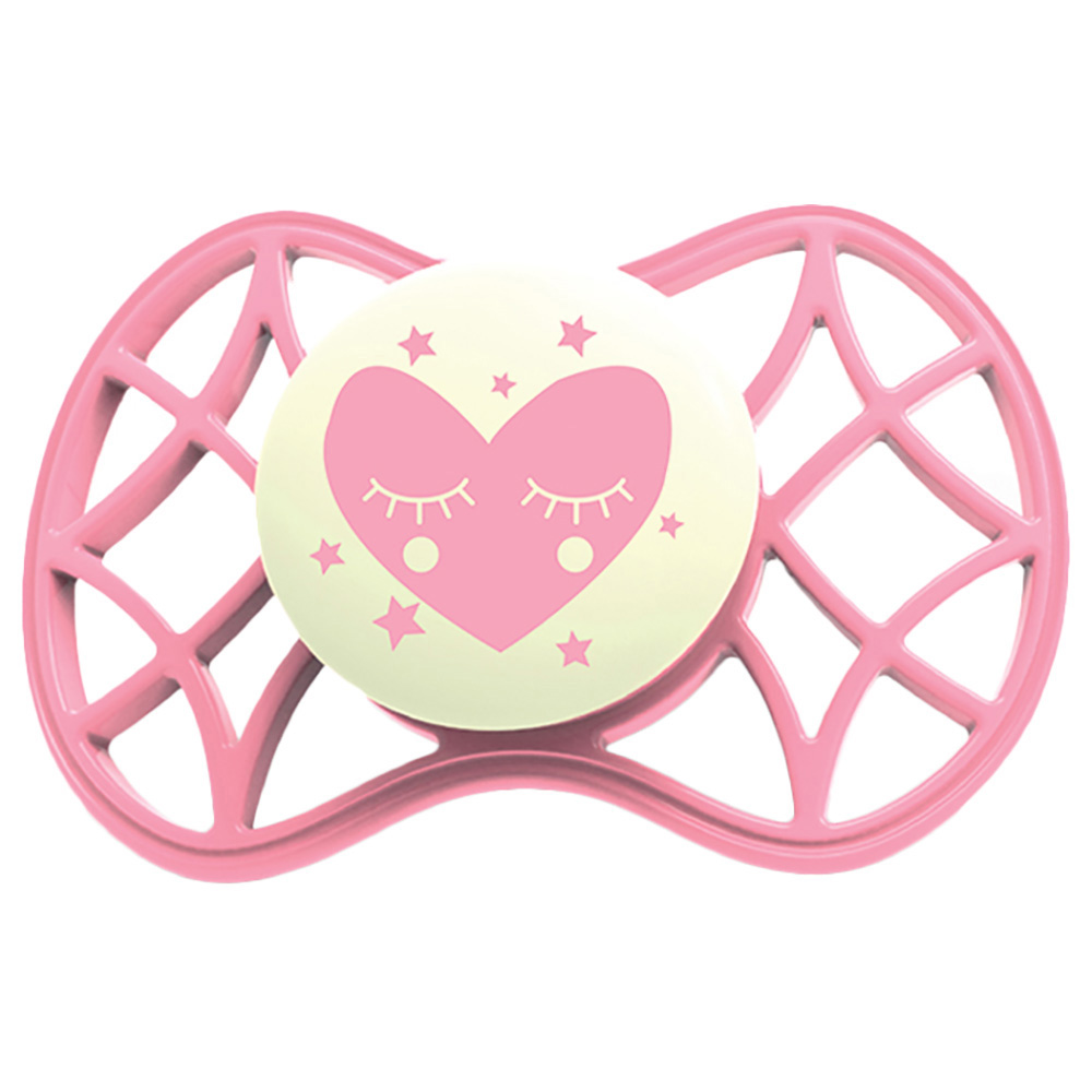 Nuvita - Glow Orthodontic Soother with Stericover - 0M+ - Pink