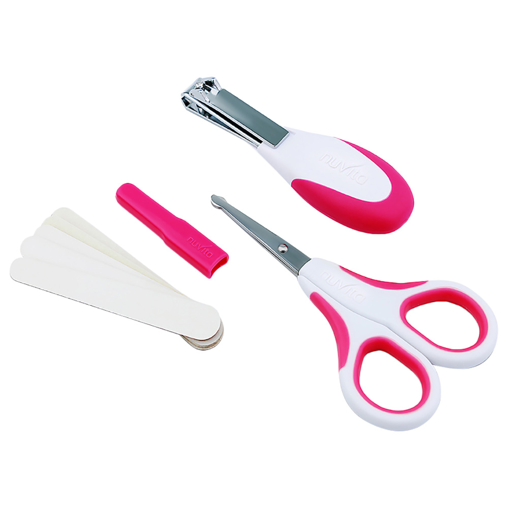 Nuvita - Small Scissors with Nail Clippers & Nail Files - Pink