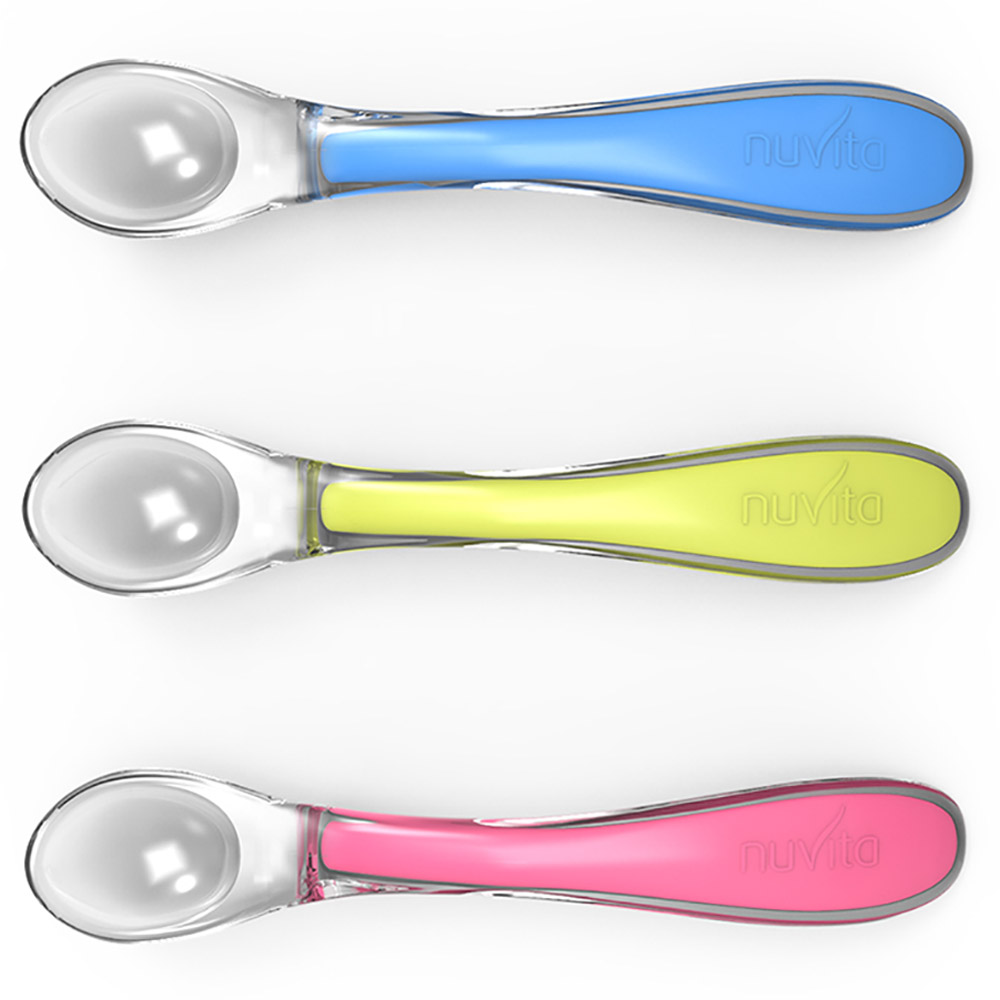 Nuvita Set of 2 Easy Eating Silicone Feeding Spoons - Blue