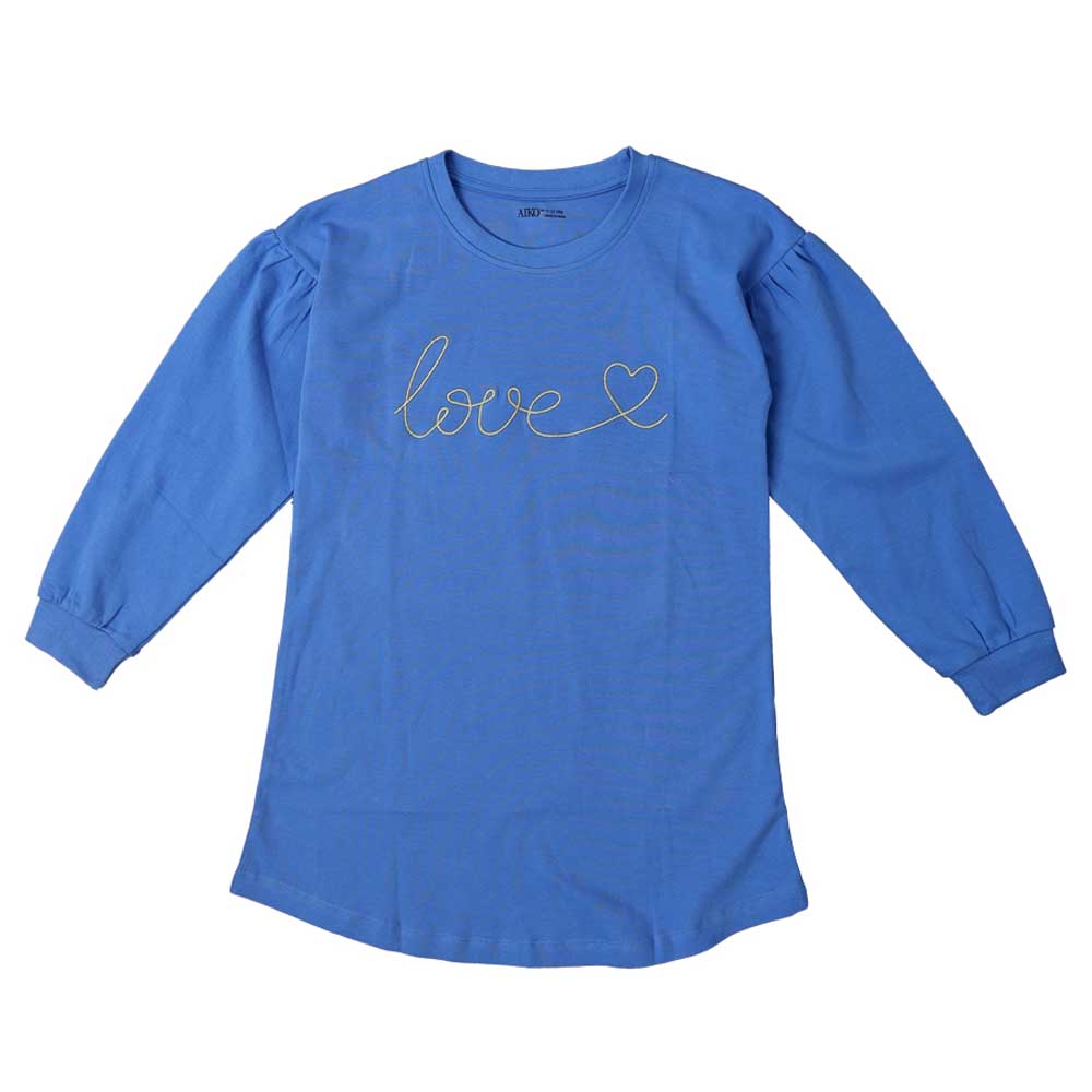 Aiko Girls Long Sleeves T-Shirt with Embroidery - Lilac