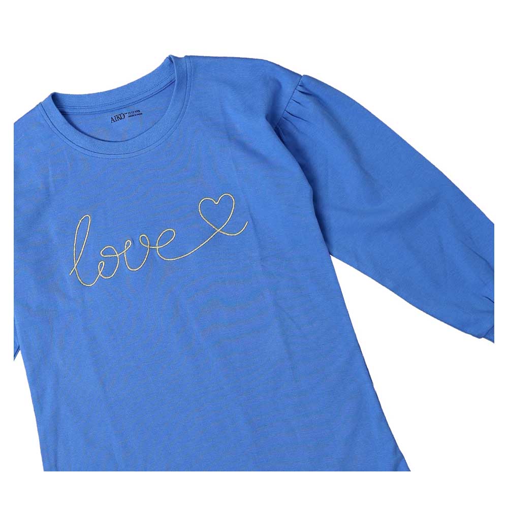 Aiko Girls Long Sleeves T-Shirt with Embroidery - Lilac