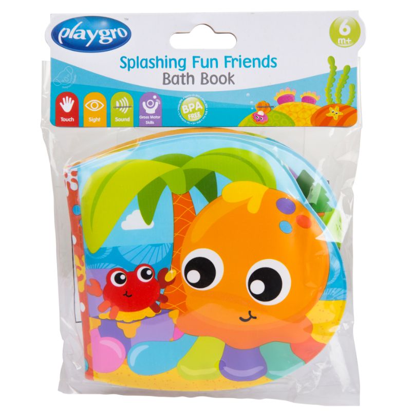 Playgro - Splashing Fun Friends Bath Book with Squeaker