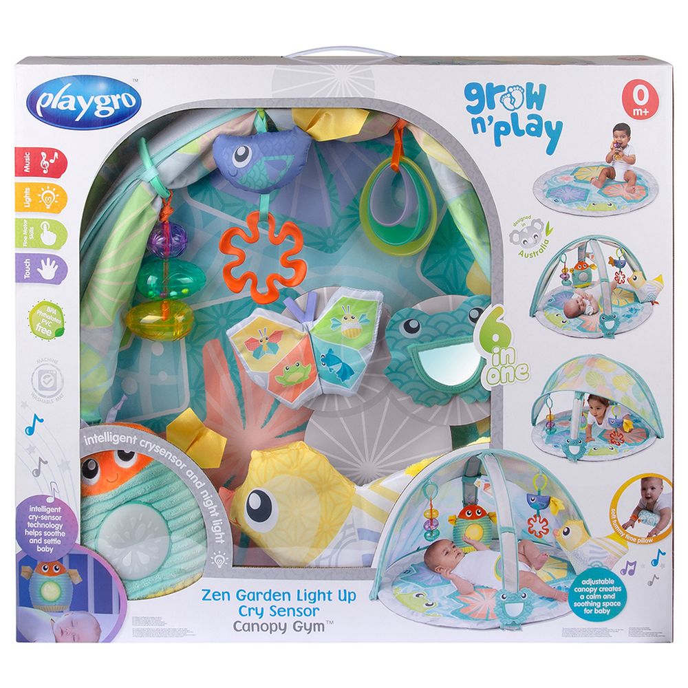 Playgro - Zen Garden Light Up Cry Sensor Canopy Play Gym