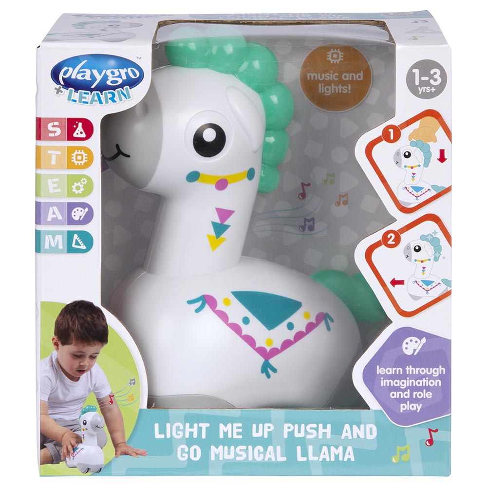 Playgro - Light Me Up Push & Go Musical Llama