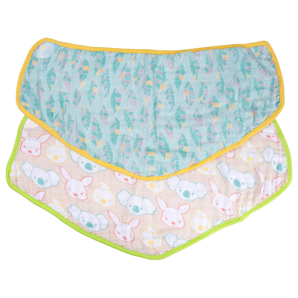 Playgro Home - Fauna Friends Reversible 2-in-1 Bib to Burp Cloth - 2pcs