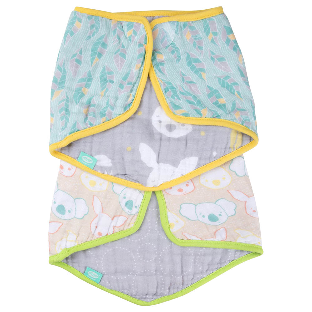 Playgro Home - Fauna Friends Reversible 2-in-1 Bib to Burp Cloth - 2pcs