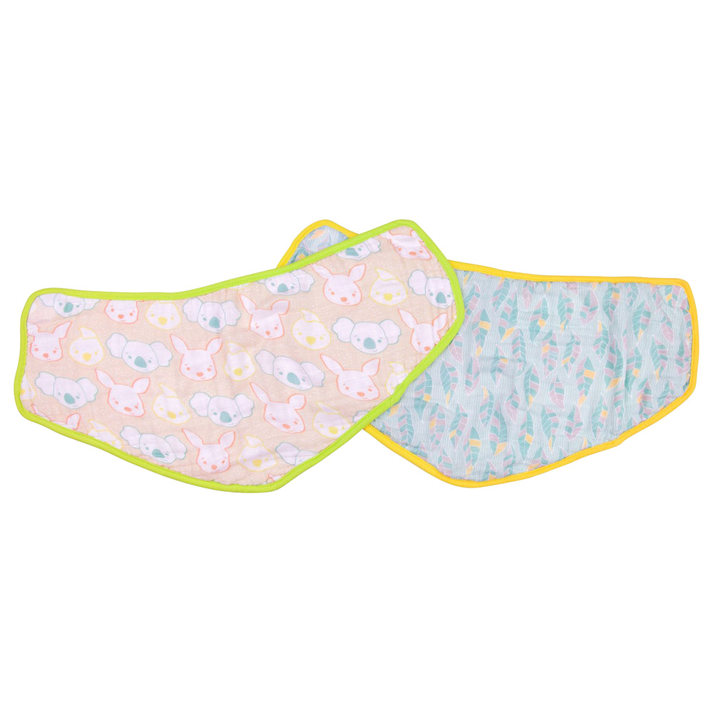 Playgro Home - Fauna Friends Reversible 2-in-1 Bib to Burp Cloth - 2pcs