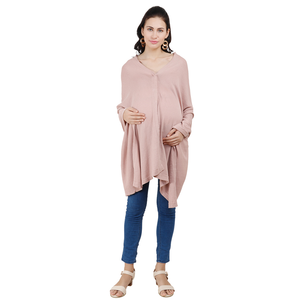 Pluchi - Knitted Nursing Poncho Frida - Pale Pink