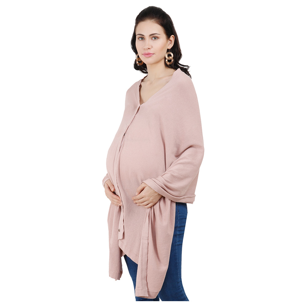 Pluchi - Knitted Nursing Poncho Frida - Pale Pink