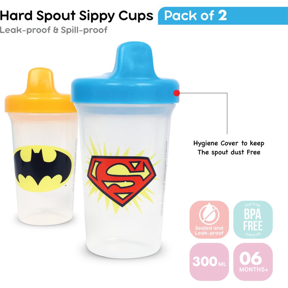 Disney - Batman & Superman Baby Sippy Cup Pack of 2 - 300ml