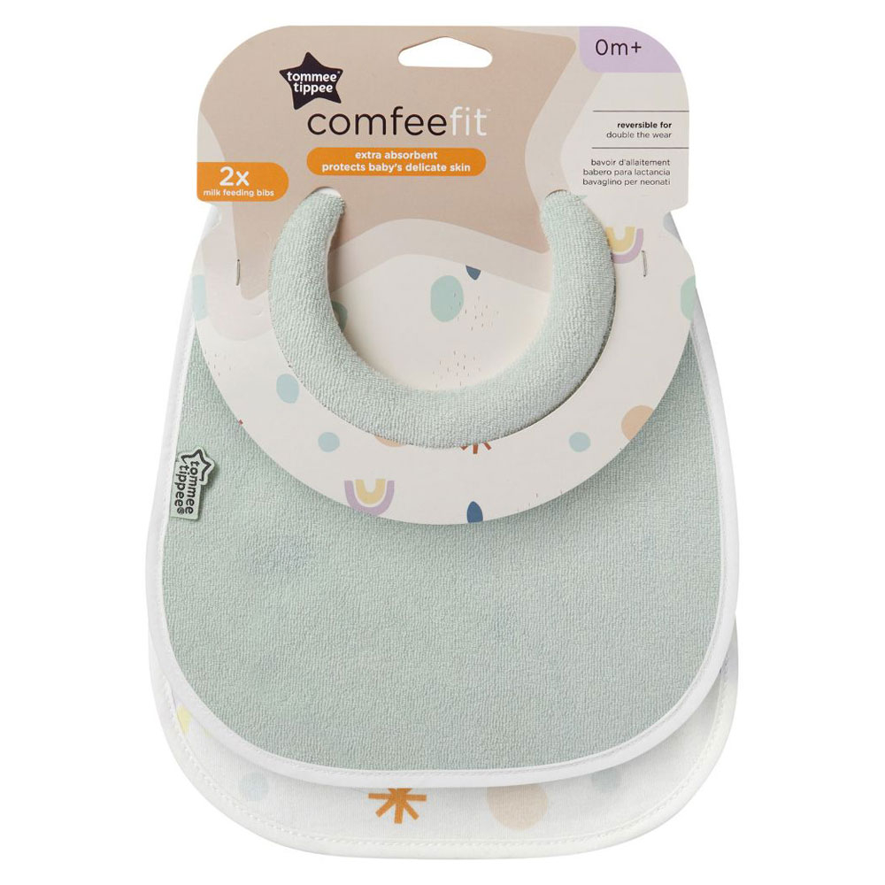 Tommee Tippee - Closer to Nature Milk Feeding Bibs - Green - Pack of 2