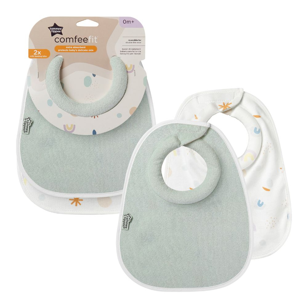 Tommee Tippee - Closer to Nature Milk Feeding Bibs - Green - Pack of 2