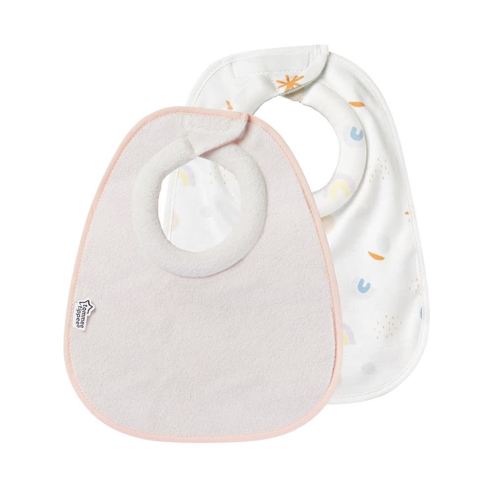 Tommee Tippee - Closer to Nature Milk Feeding Bib - Pack of 2 - Cream/Pink