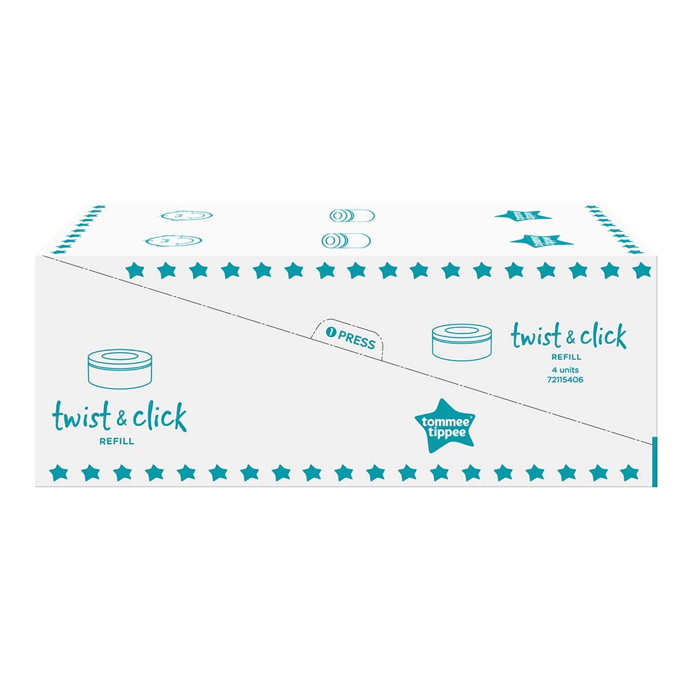 Tommee Tippee - Sangenic Nappy Disposal Refill Cassette Single (Pack of 1) with Sustainably Sourced Antibacterial GREENFILM