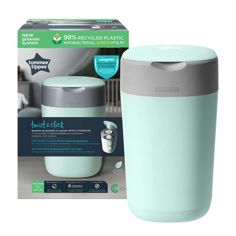 Tommee Tippee - Twist and Click Advanced Nappy Bin - Green