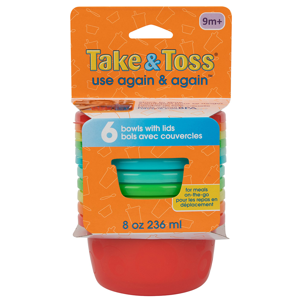 The First Years Take & Toss 8oz Toddler Bowls - Pack of 6