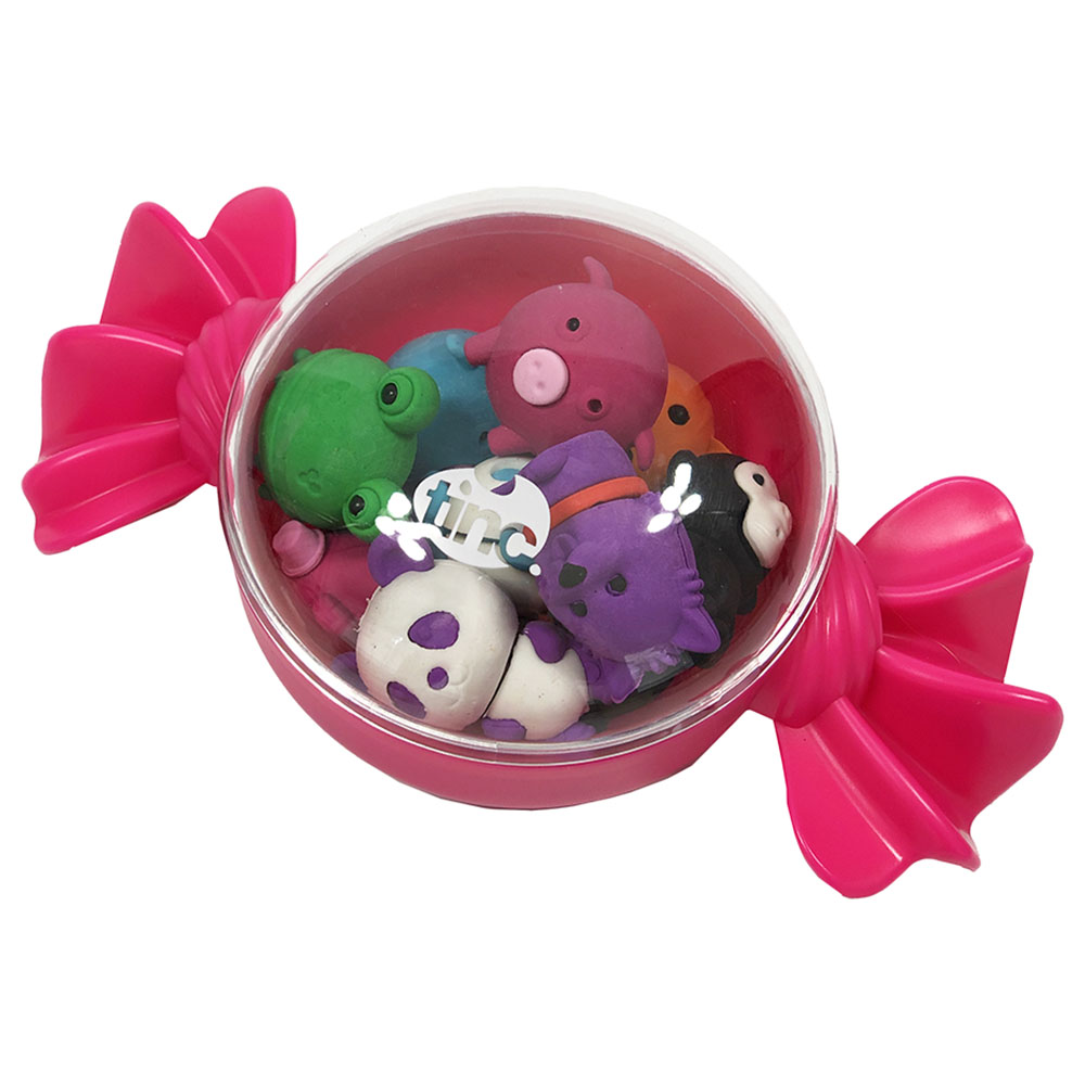 Tinc - Set of 10 Erasers In A Sweetie Tub - Pink