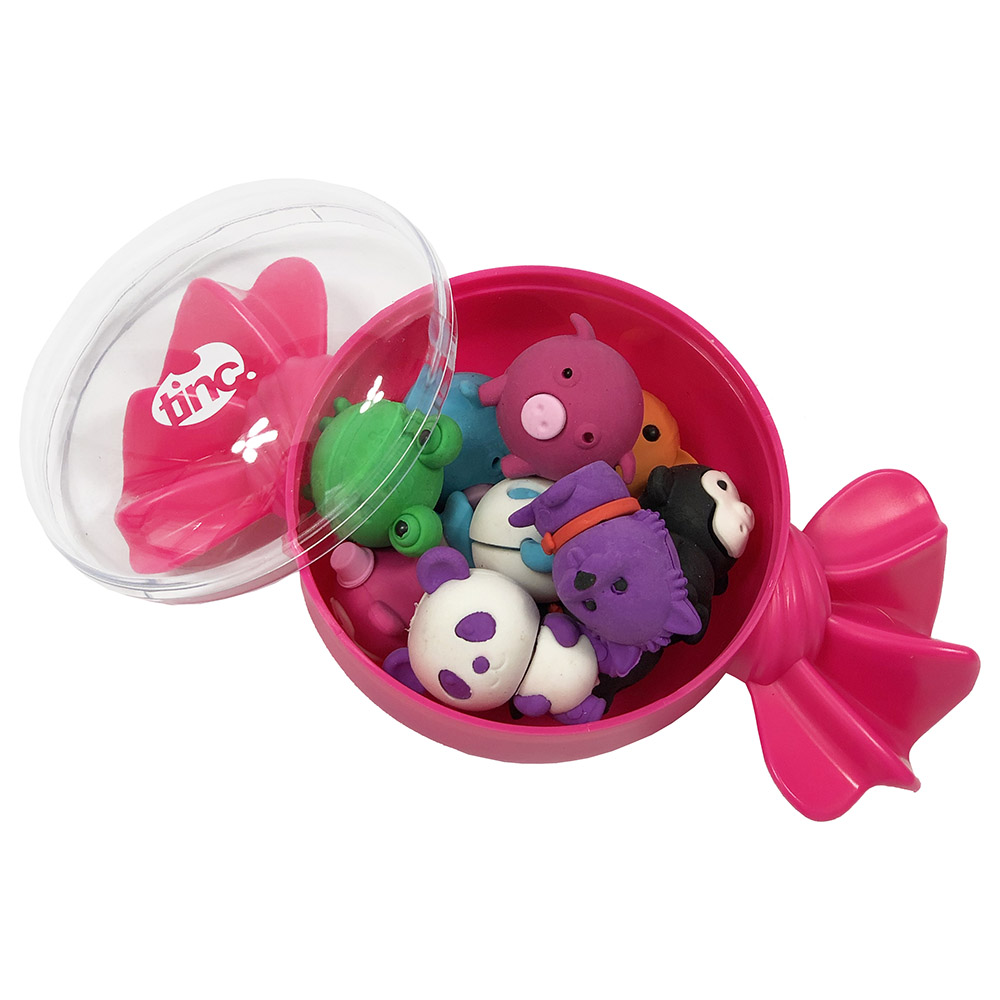Tinc - Set of 10 Erasers In A Sweetie Tub - Pink