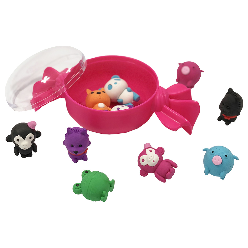 Tinc - Set of 10 Erasers In A Sweetie Tub - Pink