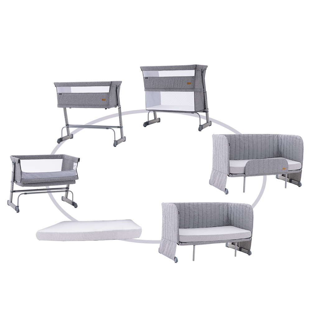 Teknum All-in-1 Bedside Crib Cot And Sofa Expansion Pack - Grey