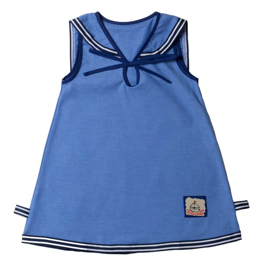 Tamina Marina Sleeveless Girls Dress - Deep Blue