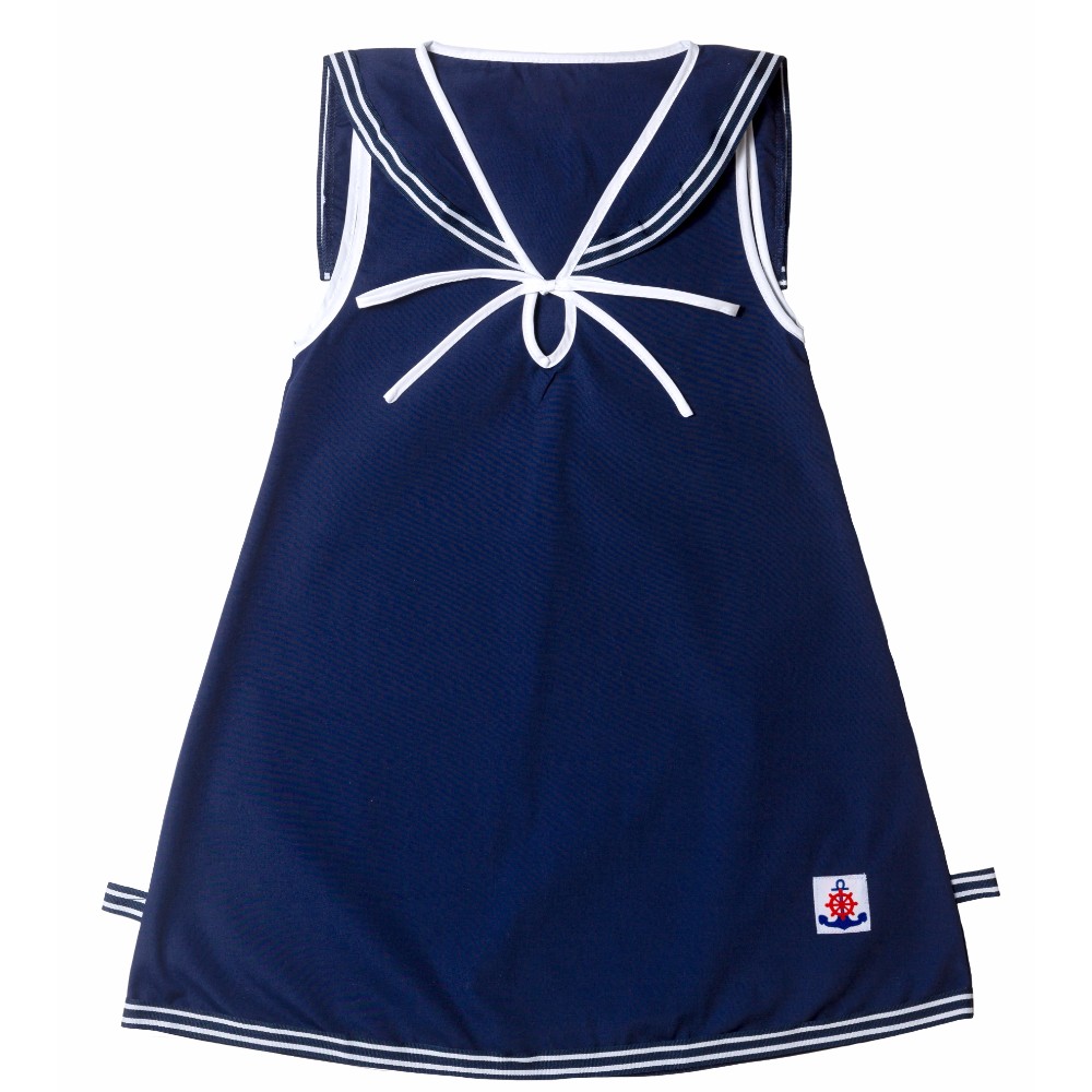 Tamina Marina Sleeveless Girls Dress - Dark Blue