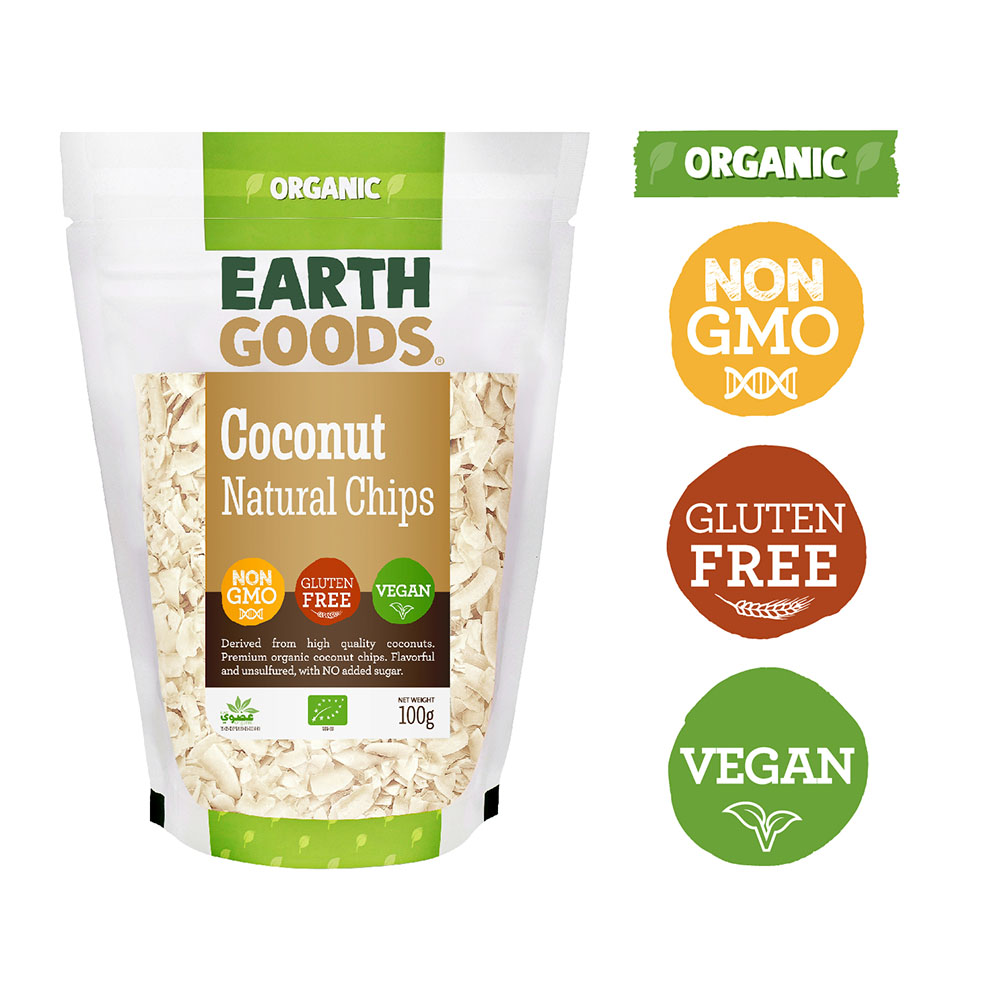 Earth Goods Organic Natural Coconut Chips 100g