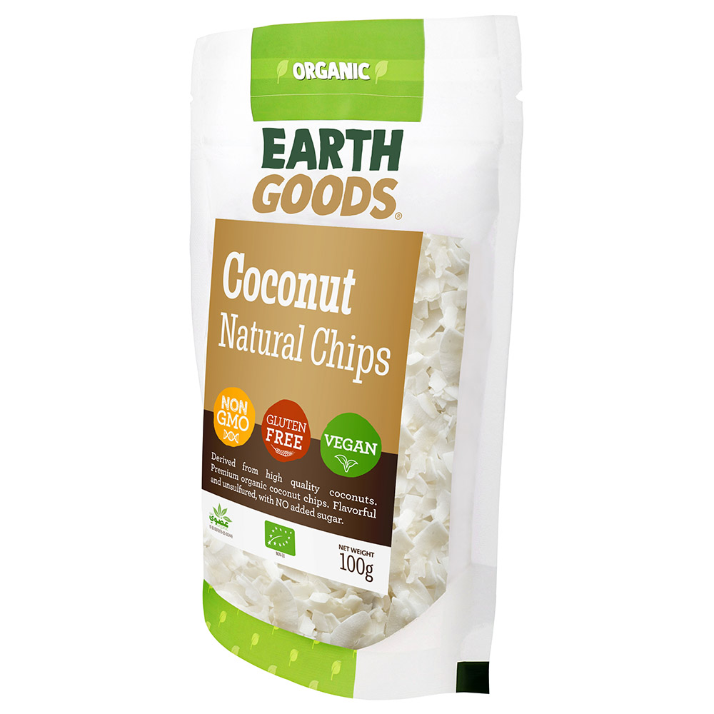 Earth Goods Organic Natural Coconut Chips 100g