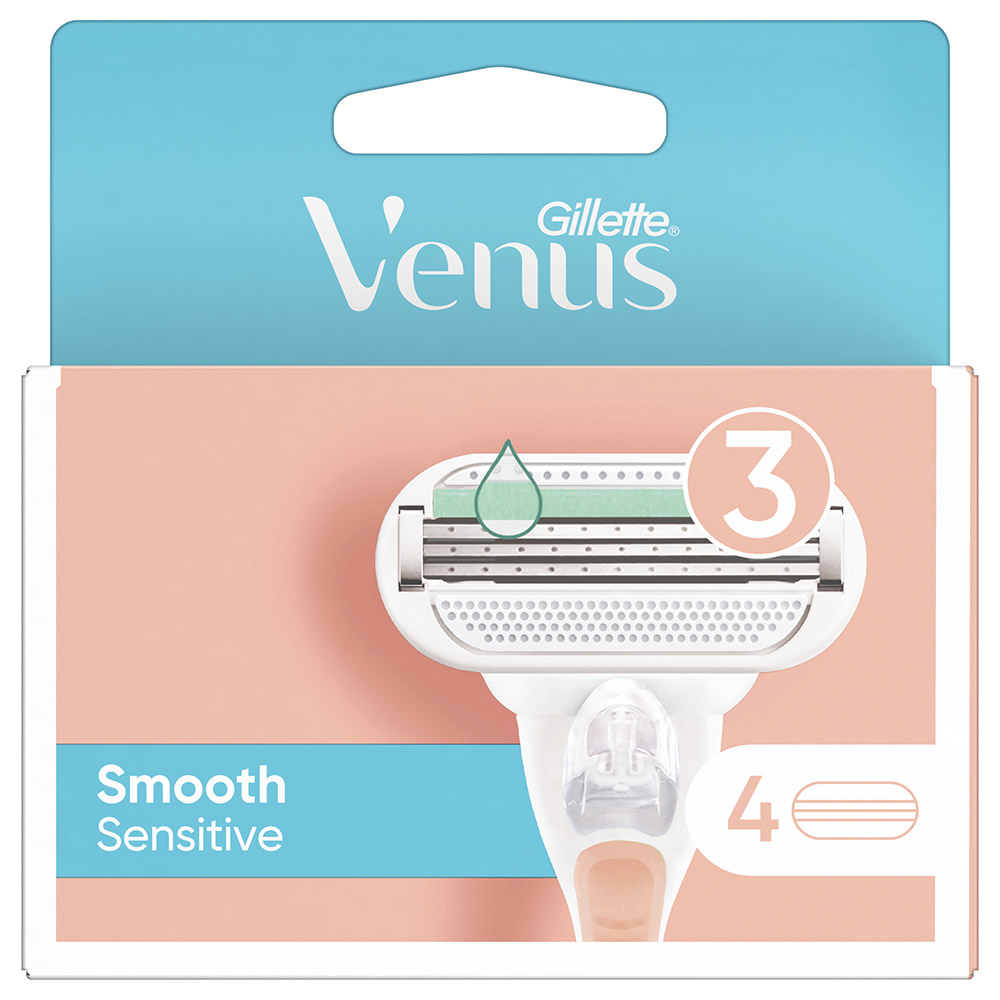Venus - Smooth Sensitive Razor Refills with 4 Blade - Pink