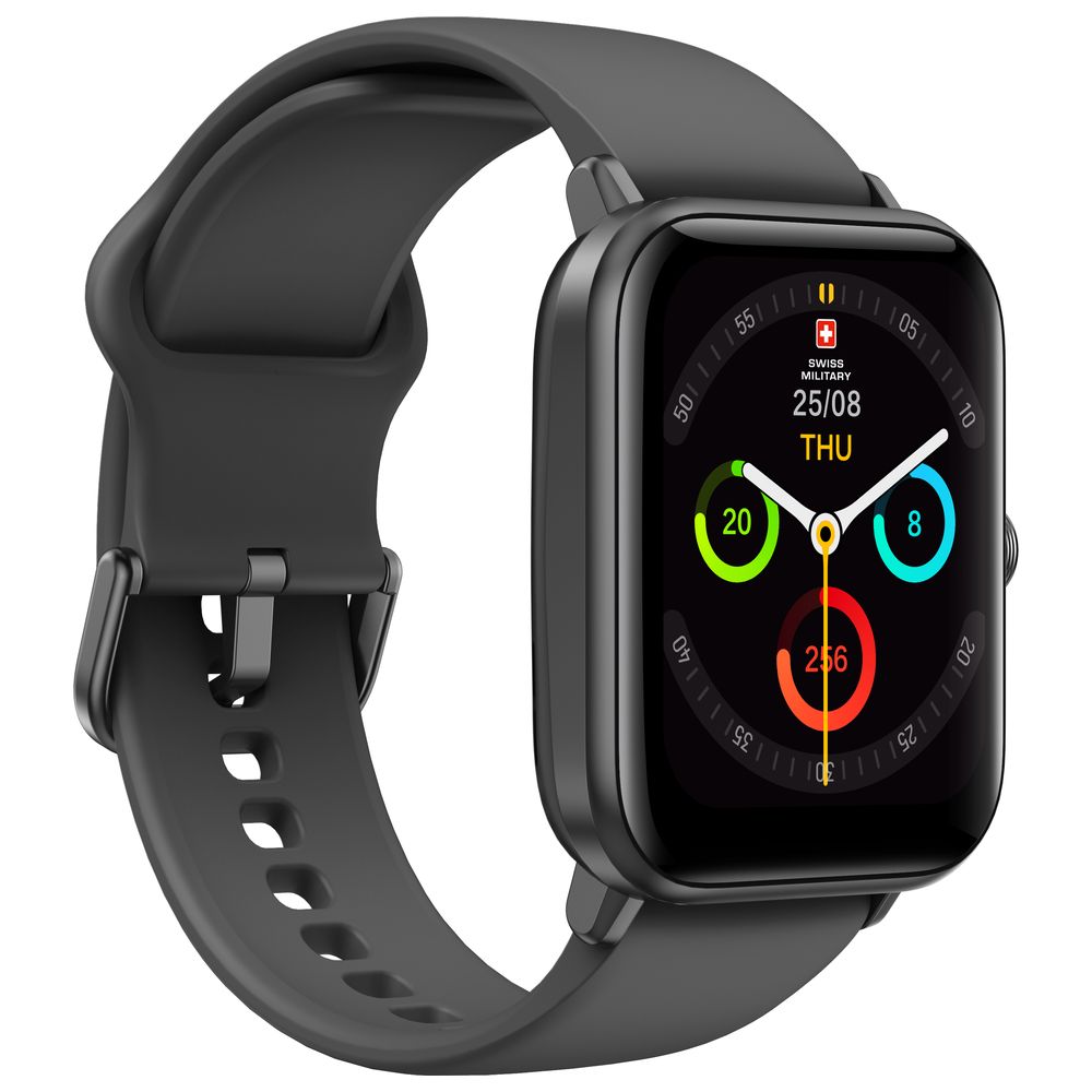 Swiss Military - Alps Silicon Strap Smart Watch - Black