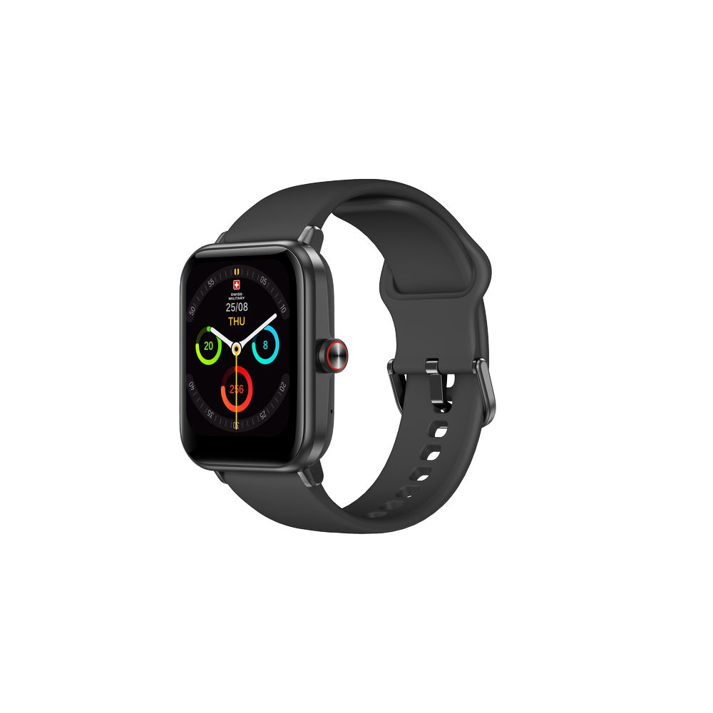 Swiss Military - Alps Silicon Strap Smart Watch - Black