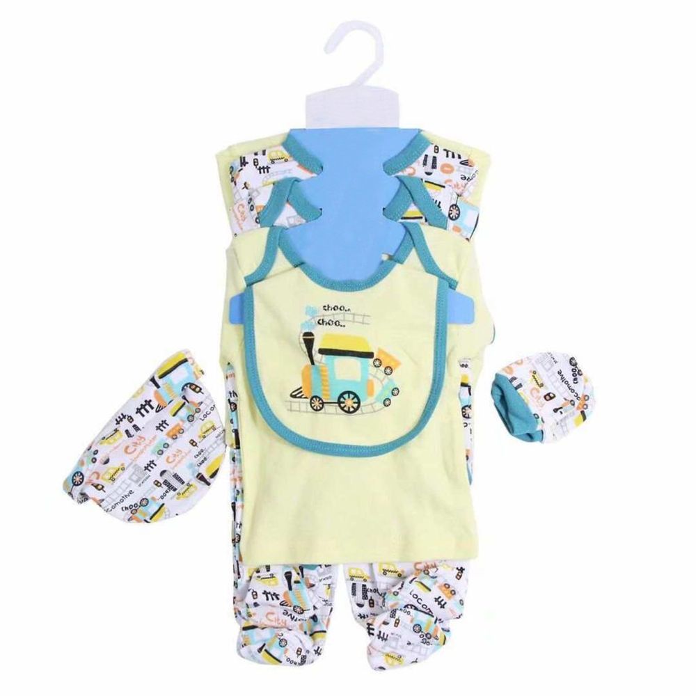 The Madeon Earth 8pcs Choo Choo Newborn Set - Yellow