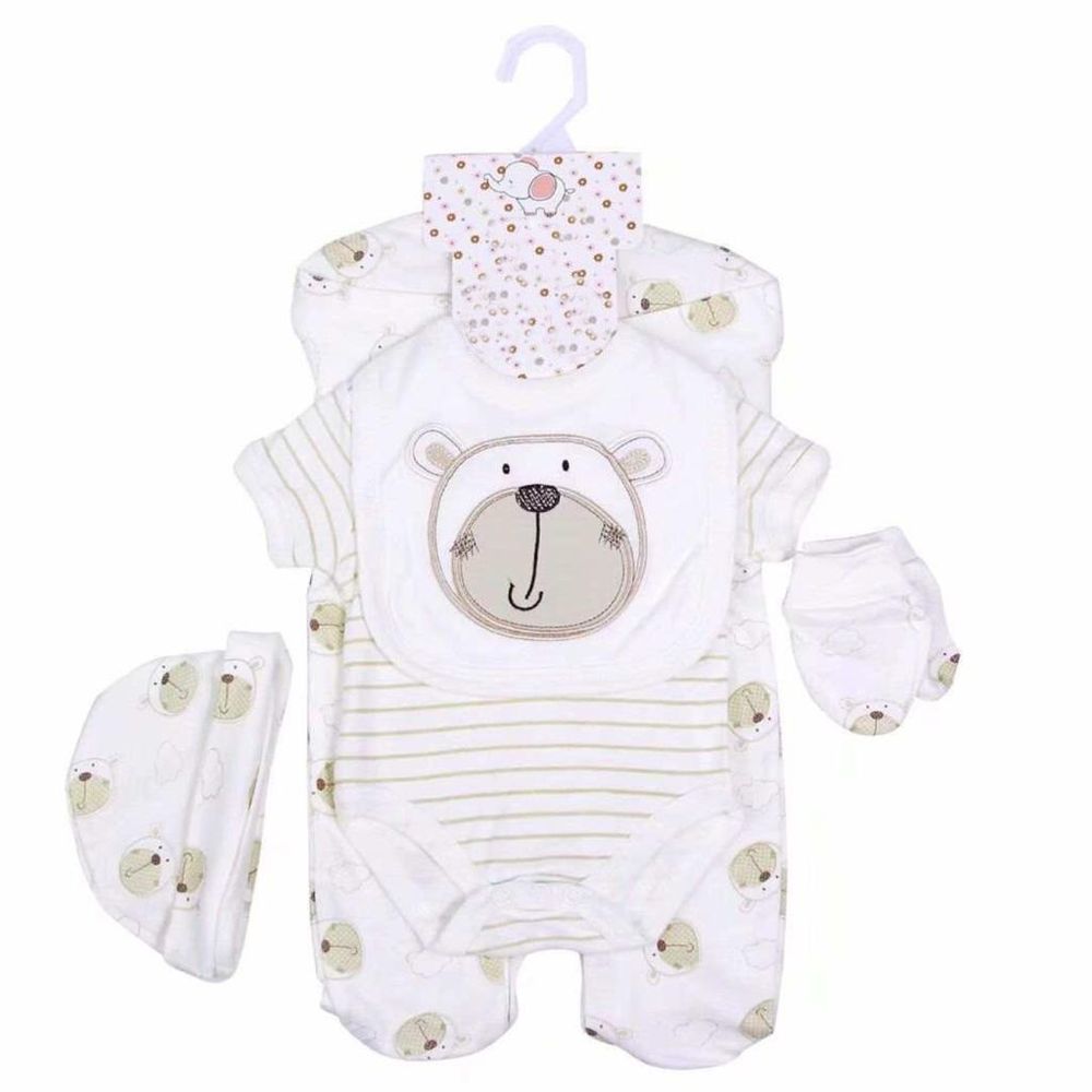 The Madeon Earth 5pcs Baloo the Bear Newborn Set - White