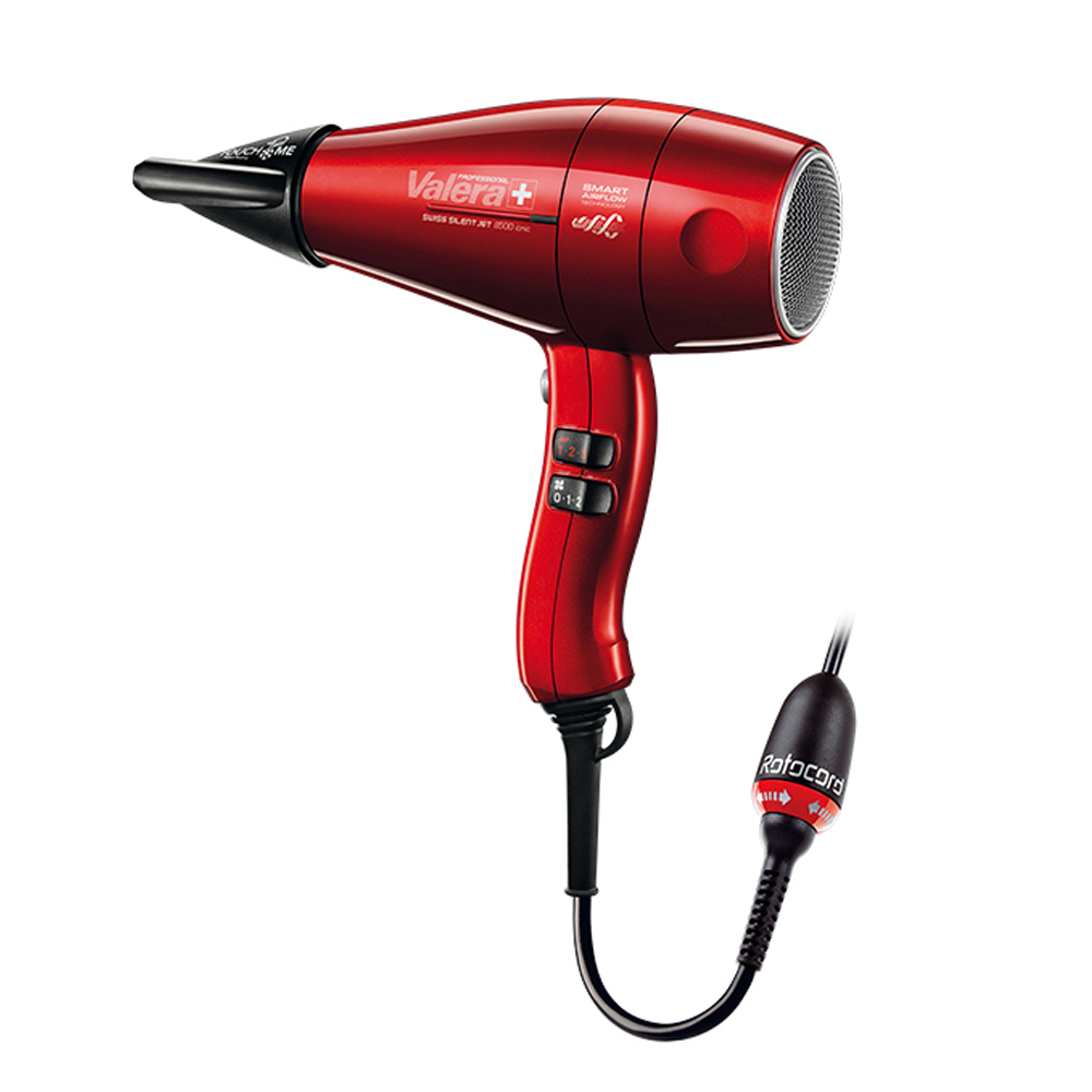 Valera Swiss Silent Jet 8500 Ionic Rotocord Hair Dryer - Red