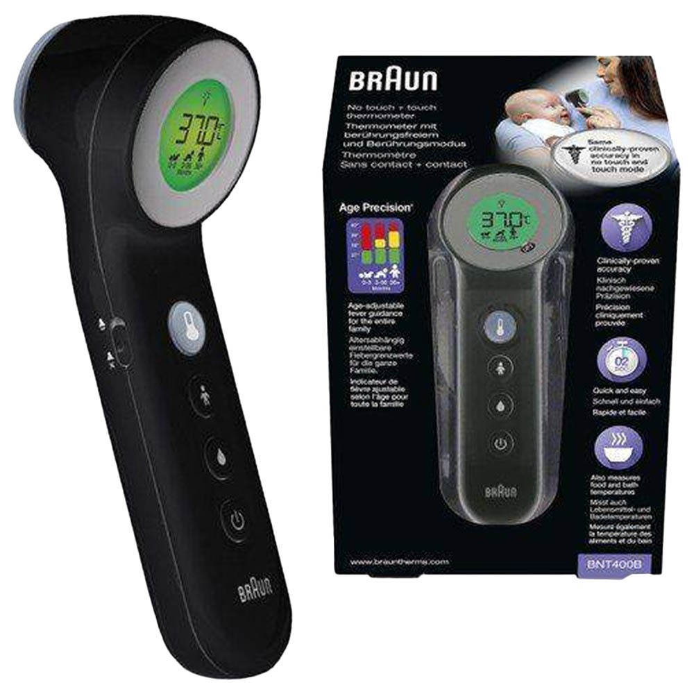 Braun BNT 400B No Touch + Touch Thermometer - Black