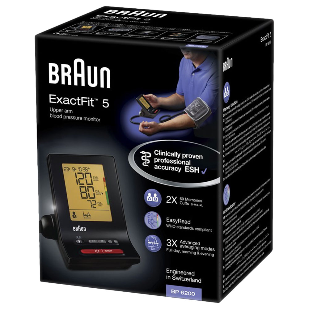 Braun BP6200 Exact Fit 5 Blood Pressure Monitor - Black