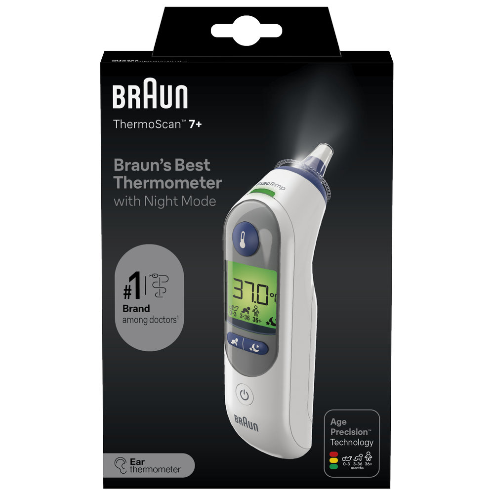 Braun ThermoScan 7+ Ear thermometer with Night Mode