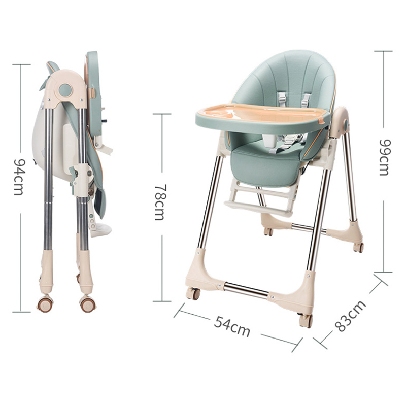 Lovely Baby Foldable High Chair - Sage Green