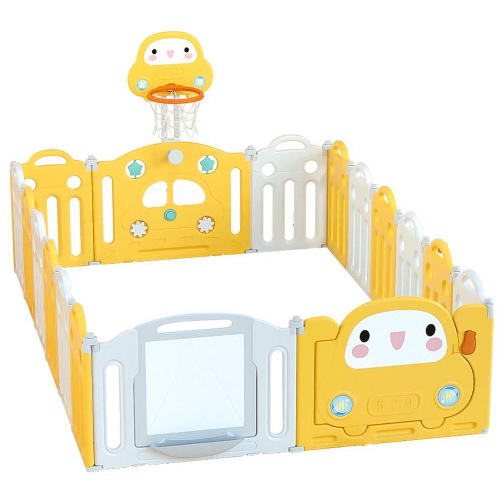 Lovely Baby - Kids Playpen with Basketball Hoop & Drawing Board - 17pcs